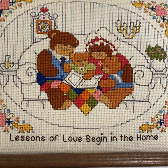 Vintage handmade framed embroidery - Picture 2 of 6